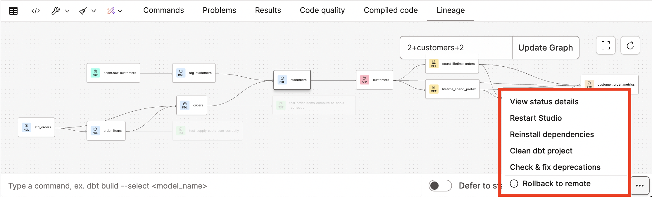 Access the Studio IDE options menu to autofix deprecation warnings Access the Studio IDE options menu to autofix deprecation warnings