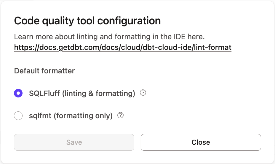 Use the config button to select your tool.